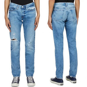 NWT $296 FRAME Denim L’Homme Slim Ripped Jeans - Distressed Men's Pants